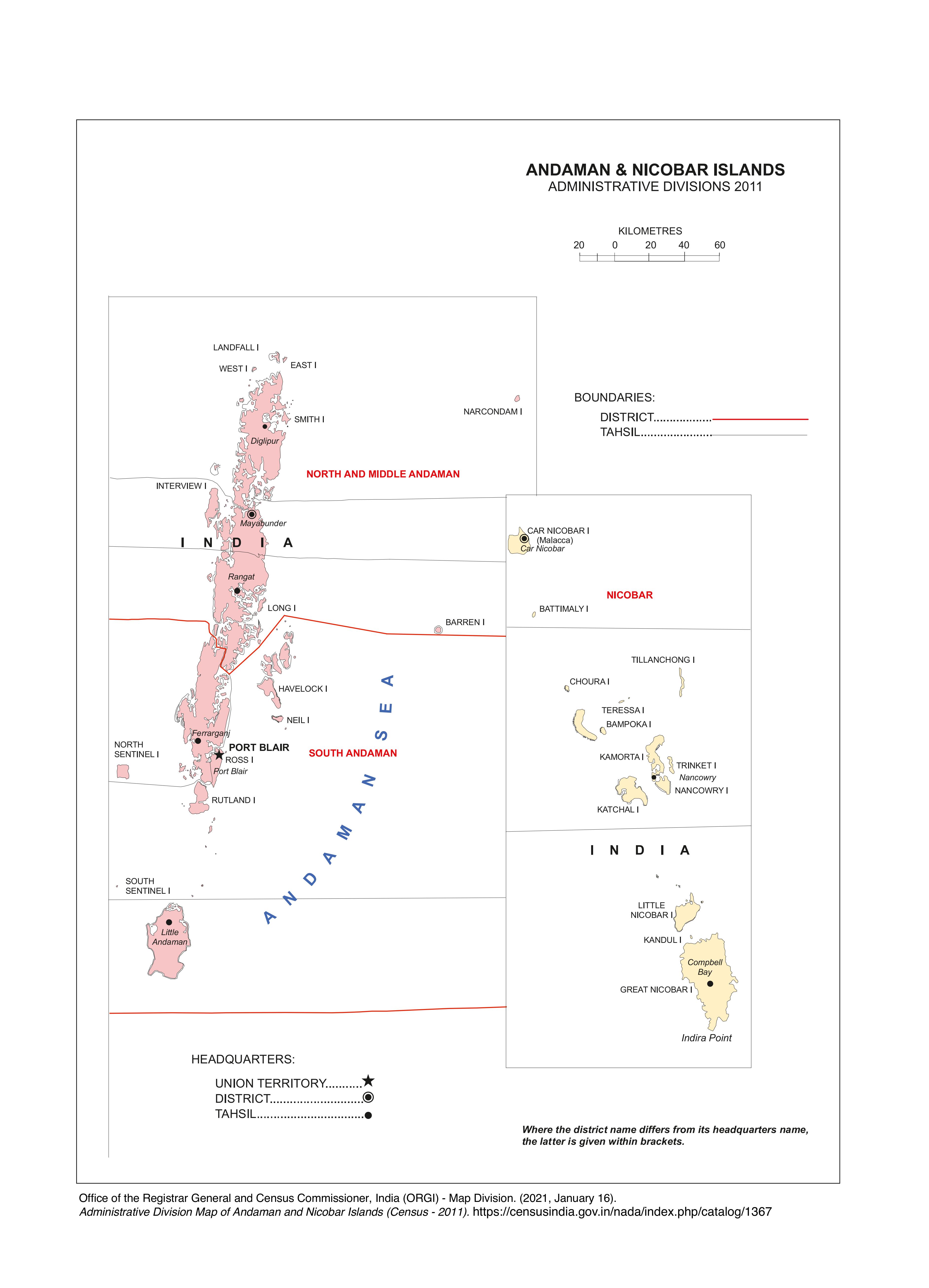 Andaman and Nicobar Map